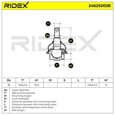 Traggelenk RIDEX 2462S0038 2462S0038 - foto 7