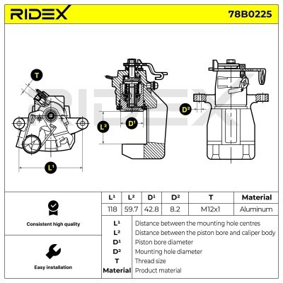 Bremssattel RIDEX 78B0225 78B0225 - foto 8
