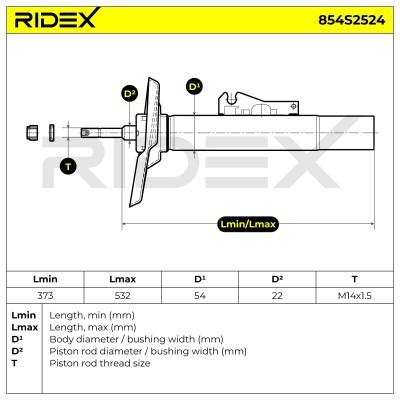 Stoßdämpfer RIDEX 854S2524 854S2524 - foto 8