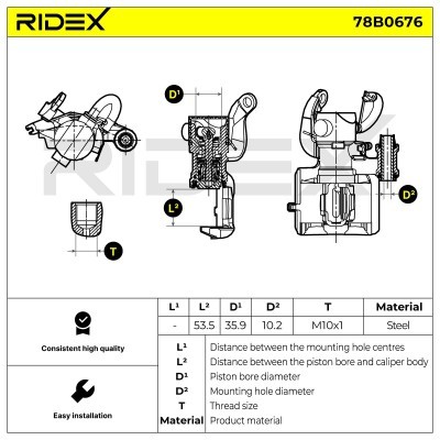 Bremssattel RIDEX 78B0676 78B0676 - foto 6