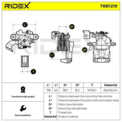 Bremssattel RIDEX 78B1219 78B1219 - foto 5