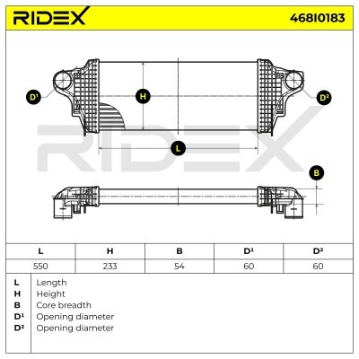 Ladeluftkühler RIDEX 468I0183 468I0183 - foto 7