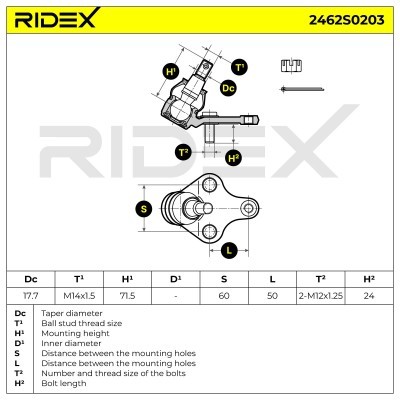 Traggelenk RIDEX 2462S0203 2462S0203 - foto 7