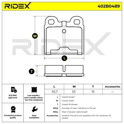 Bremsbeläge Satz RIDEX 402B0489 402B0489 - foto 8