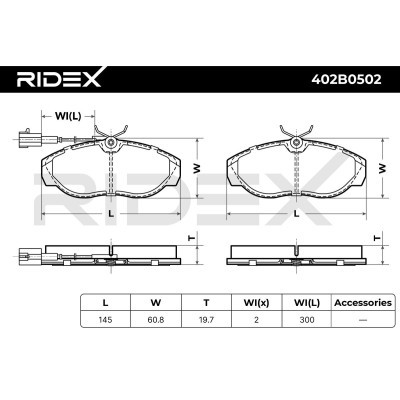 Bremsbeläge Satz RIDEX 402B0502 402B0502 - foto 8