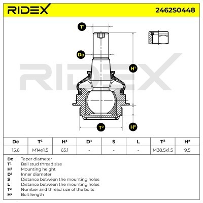 Traggelenk RIDEX 2462S0448 2462S0448 - foto 5