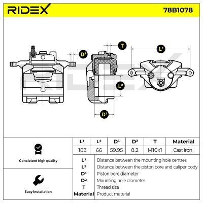 Bremssattel RIDEX 78B1078 78B1078 - foto 6