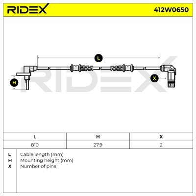 ABS Sensor RIDEX 412W0650 412W0650 - foto 5