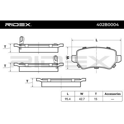 Bremsbeläge Satz RIDEX 402B0004 402B0004 - foto 3