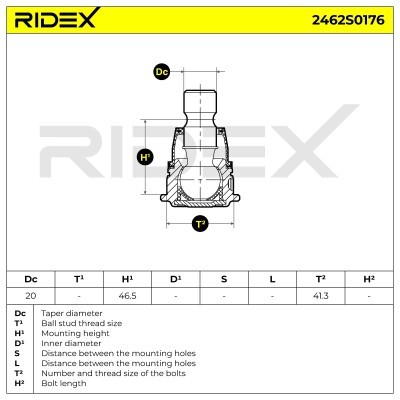 Traggelenk RIDEX 2462S0176 2462S0176 - foto 5