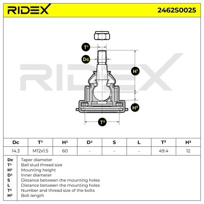 Traggelenk RIDEX 2462S0025 2462S0025 - foto 3