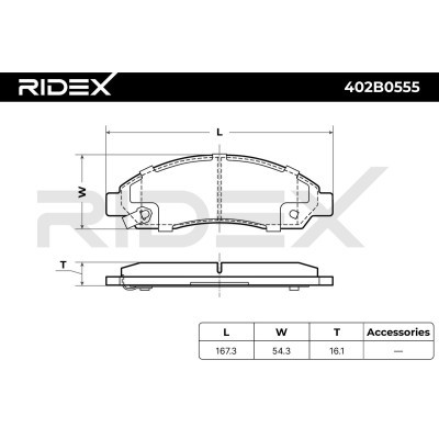 Bremsbeläge Satz RIDEX 402B0555 402B0555 - foto 7