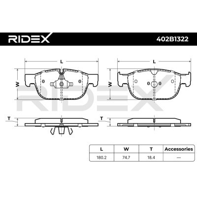 Bremsbeläge Satz RIDEX 402B1322 402B1322 - foto 6
