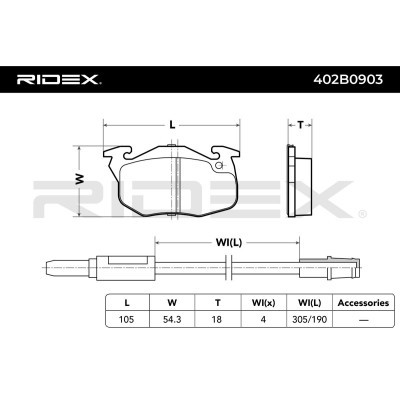 Bremsbeläge Satz RIDEX 402B0903 402B0903 - foto 2