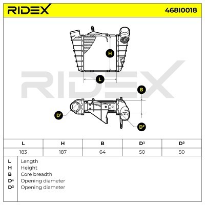 Ladeluftkühler RIDEX 468I0018 468I0018 - foto 7