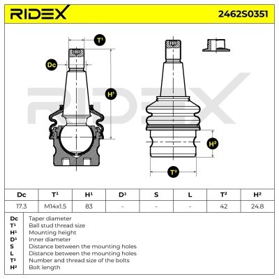 Traggelenk RIDEX 2462S0351 2462S0351 - foto 5