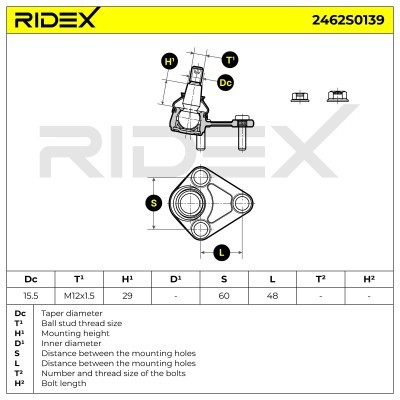 Traggelenk RIDEX 2462S0139 2462S0139 - foto 5