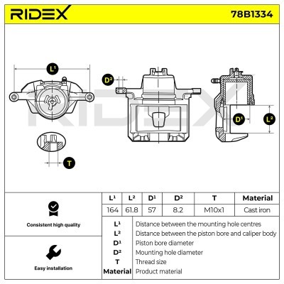 Bremssattel RIDEX 78B1334 78B1334 - foto 6