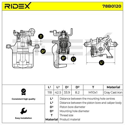 Bremssattel RIDEX 78B0120 78B0120 - foto 5