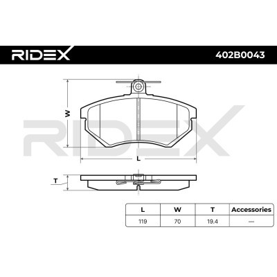 Bremsbeläge Satz RIDEX 402B0043 402B0043 - foto 6