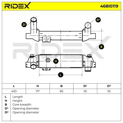 Ladeluftkühler RIDEX 468I0119 468I0119 - foto 5