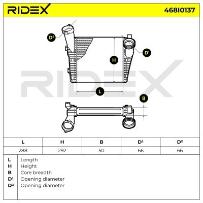 Ladeluftkühler RIDEX 468I0137 468I0137 - foto 4