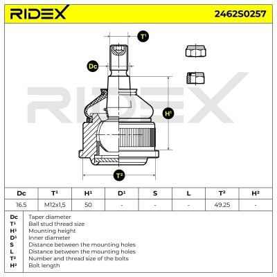 Traggelenk RIDEX 2462S0257 2462S0257 - foto 5