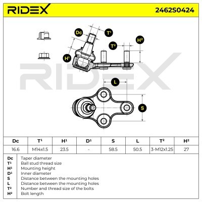 Traggelenk RIDEX 2462S0424 2462S0424 - foto 6