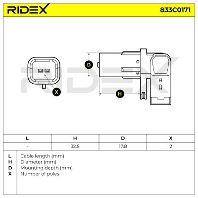 Impulsgeber, Kurbelwelle RIDEX 833C0171 833C0171 - foto 6