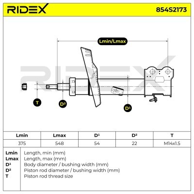 Stoßdämpfer RIDEX 854S2173 854S2173 - foto 8