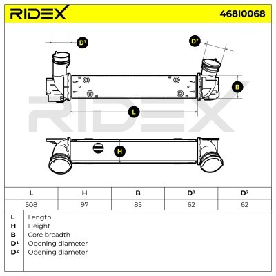 Ladeluftkühler RIDEX 468I0068 468I0068 - foto 6