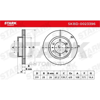 Bremsscheibe Stark SKBD-0023396 SKBD-0023396 - foto 3