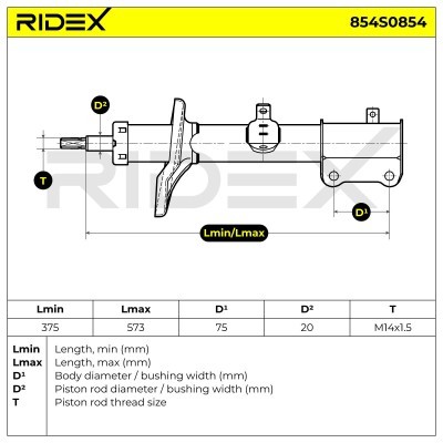 Stoßdämpfer RIDEX 854S0854 854S0854 - foto 8