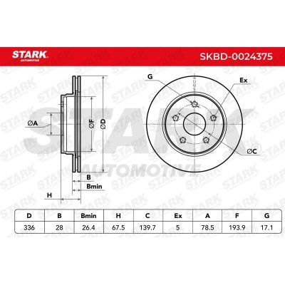 Bremsscheibe Stark SKBD-0024375 SKBD-0024375 - foto 2