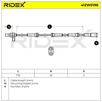 ABS Sensor RIDEX 412W0196 412W0196 - foto 7