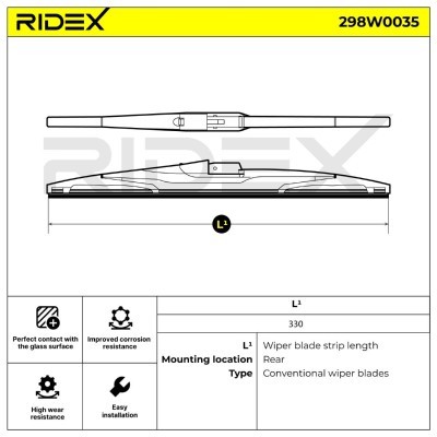 Щетка стеклоочистителя заднего стекла RIDEX 298W0035 298W0035 - foto 6