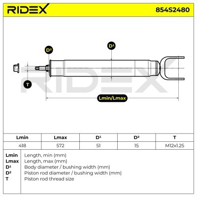 Stoßdämpfer RIDEX 854S2480 854S2480 - foto 8