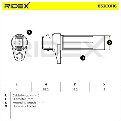 Impulsgeber, Kurbelwelle RIDEX 833C0116 833C0116 - foto 5