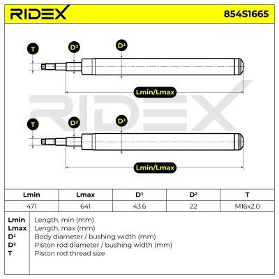 Stoßdämpfer RIDEX 854S1665 854S1665 - foto 6