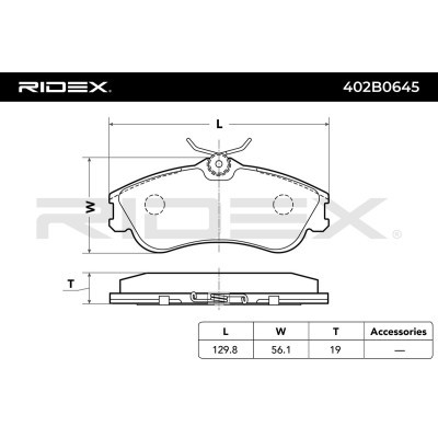 Bremsbeläge Satz RIDEX 402B0645 402B0645 - foto 4