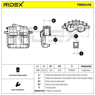 Bremssattel RIDEX 78B0416 78B0416 - foto 2