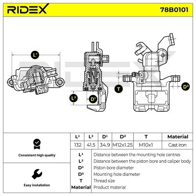 Bremssattel RIDEX 78B0101 78B0101 - foto 4
