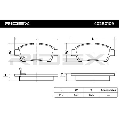 Bremsbeläge Satz RIDEX 402B0109 402B0109 - foto 6