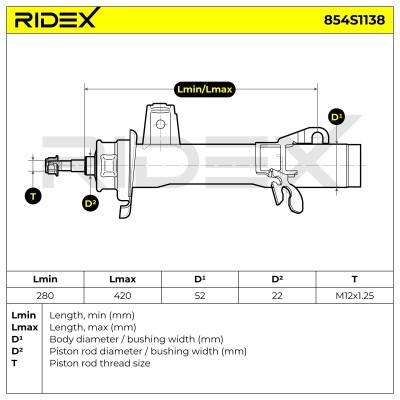 Stoßdämpfer RIDEX 854S1138 854S1138 - foto 5