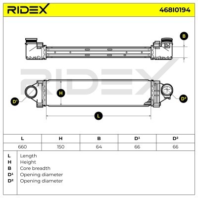 Ladeluftkühler RIDEX 468I0194 468I0194 - foto 7