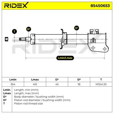 Stoßdämpfer RIDEX 854S0653 854S0653 - foto 5