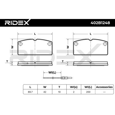 Bremsbeläge Satz RIDEX 402B1248 402B1248 - foto 7
