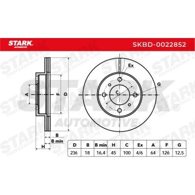 Bremsscheibe Stark SKBD-0022852 SKBD-0022852 - foto 5