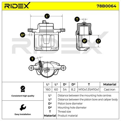 Bremssattel RIDEX 78B0064 78B0064 - foto 5
