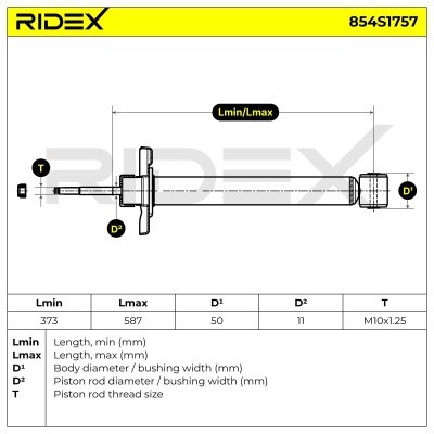Stoßdämpfer RIDEX 854S1757 854S1757 - foto 8